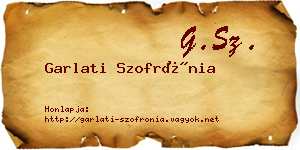Garlati Szofrónia névjegykártya